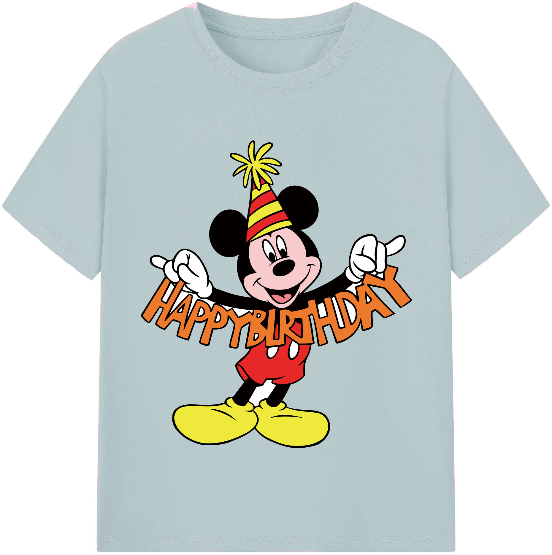 （画像用） ミッキーマウス Mickey Mouse 綿100％半袖Tシャツ（フロントプリント）